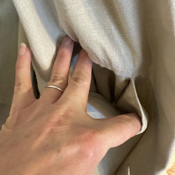 Andrew Fezza Mens Tan Beige Linen Blazer Size XL 44 Lightweight 2 Button Pockets - Picture 11 of 12